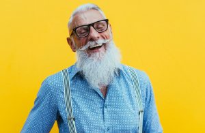 Senior hipster with stylish beard portraits