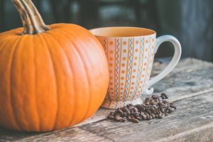 pumpkin with coffee beans